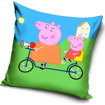 Povlak na polštářek prasátko Peppa Povlak na polštář Peppa Pig 40 × 40 Motiv: koloběžka