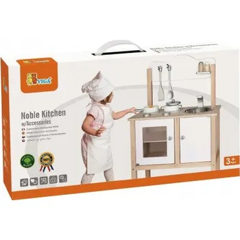 Dětská kuchyňka VIGA 50223 Kuchyňka s příslušenstvím bílá
