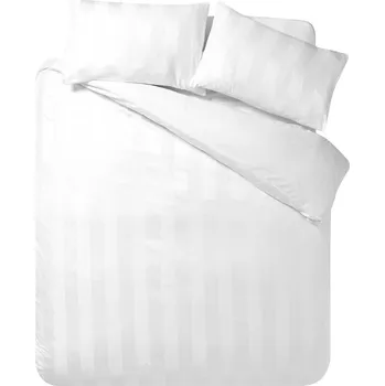 Povlečení Bílé saténové povlečení na jednolůžko 135x200 cm So Soft Satin Stripe – Catherine Lansfield ID_1900178