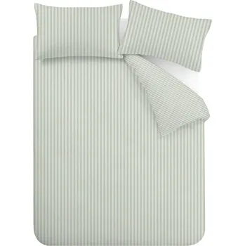 Povlečení Zelené povlečení na jednolůžko 135x200 cm Epping Textured Stripe – Catherine Lansfield ID_1900150