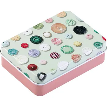 Organizér galanterie Plechová krabička na šití, malé, 6 zelená past.sv.