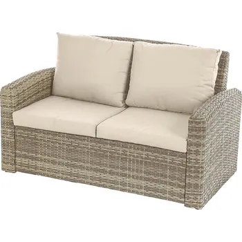 DEOKORK Ratanová lavice pro 2 osoby SANTORINI (hnědá)