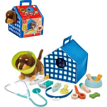 plyšák Hape Malý veterinář set interaktivní štěňátko s doplňky na baterie Zvuk