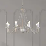 HELam Lustr Malbo, bílozlatý, kov, 8 žárovek, E14 bílé zlato 8 x 10 W - Doprava zdarma