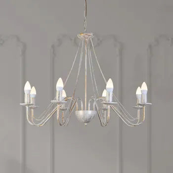 Lampička HELam Lustr Malbo, bílozlatý, kov, 8 žárovek, E14 bílé zlato 8 x 10 W - Doprava zdarma