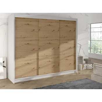 Šatní skříň Mirjan24 Geneva II 200 cm bílá/dub artisan