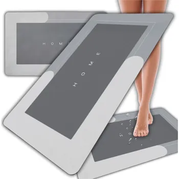 Koupelnová předložka Šedá Protiskluzová Absorpční Koupelnová Předložka z Syntetických Materiálů, 40x60 cm