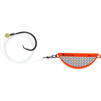 Umělá nástraha Westin Hotový Návazec Halibut Anti Twist Rig Circle Hook Orange Flash Barva: Orange Flash, Hmotnost: 550g