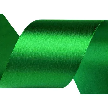 Stuha Atlasová stuha šíře 50 mm, střední, 76 zelená vánoční