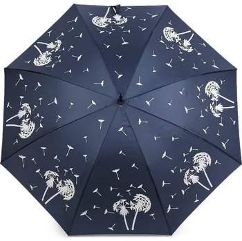 Deštník Dámský vystřelovací deštník pampelišky kouzelný, střední, 2 modrá tmavá