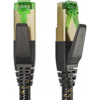 Síťový kabel KabelDirekt Ethernetový kabel CAT7 30 m RJ45 10Gbit/s, nylonové opletení