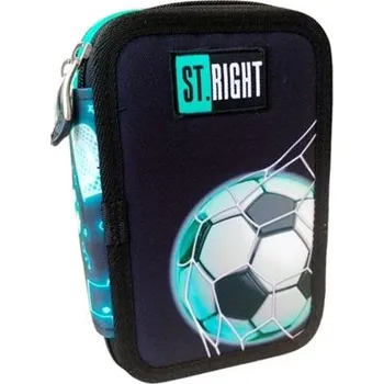 Penál Třípatrový penál St. Majewski s vybavením fotbalový míč černá/zelená