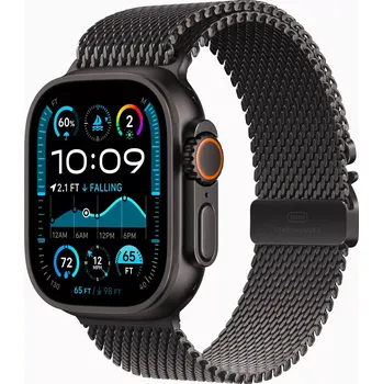 Fitness náramek Apple Watch Ultra 2 GPS + Cellular 49mm Black Titanium Case with Black Titanium Milanese Loop - M MX5U3CS/A