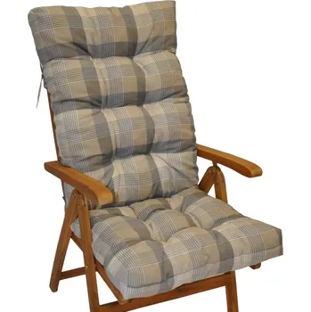 Podsedák Polstr na teakové zahradní křeslo vysoké - látka UNIKO šedá kostka