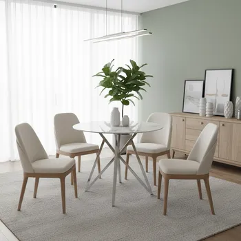 Jídelní stůl Signal Jídelní stůl MURANO 90 cm | bílá, chrom