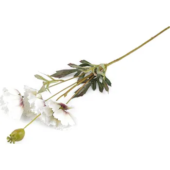 umělá květina Umělý vlčí mák, střední, 2 bílá