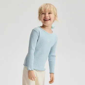 Dívčí oblečení Reserved - Tričko z žebrovaného úpletu - bleděmodrá - 892HT-05X - 892HT-05X-98