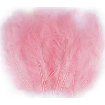 Pštrosí peří délka 9-16 cm, malé, 53 pudrová