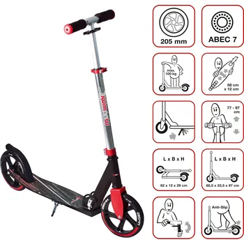 Koloběžka Muuwmi hliníková koloběžka 205 mm červená