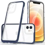 Hurtel Průhledný gelový kryt 3 v 1 pro iPhone 12 s modrým rámečkem