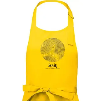 Kuchyňská zástěra Šerák - vrstevnice v kruhu - Dámská zástěra na vaření - Univerzální velikost ( Žlutá )