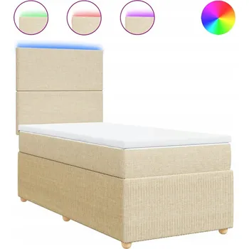 Postel Čalouněná jednolůžková postel VidaXL 80x200 cm, béžové odstíny