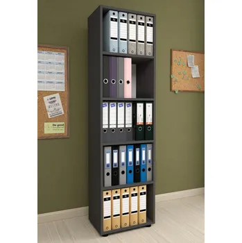 Knihovna Regál s policemi KIERA 5 barva antracit