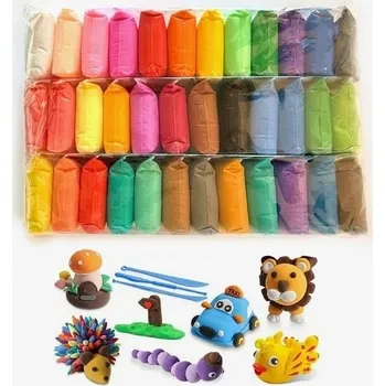 Modelovací hmota Pěnová Plastelína plastická hmota 72 kusů + špachtle DpCraft polymerová hlína