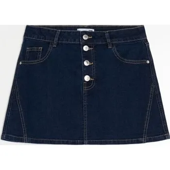 Dámská sukně Sinsay - Džínová mini sukně s prošíváním - námořnická modrá - 519GY-95J - 519GY-95J-34