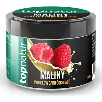 Topnatur Low Carb maliny v bílé čokoládě 200 g