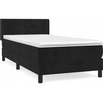 Postel VidaXL Kontinentální postel s matrací, černá, samet 100x200 cm