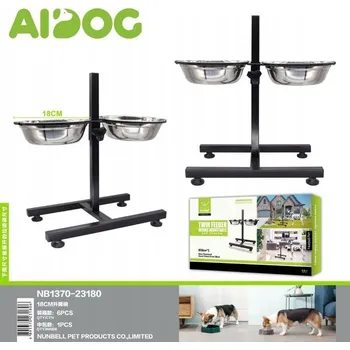 Miska pro psa Dvojitá Miska na Krmivo 18 cm s Nastavitelnou Výškou