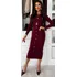 Dámské šaty Úpletové elegantní šaty Crestilo vínové, M/L