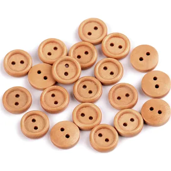 Knoflík Dřevěný knoflík dvoudírkový velikost 20", malé, 4 béžová tm.
