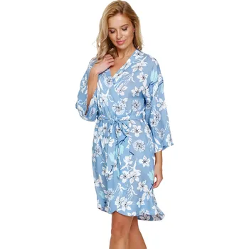 Dámský župan Dámská viskózový župan Doctor Nap SWW.7251 Barva: Modrá - světle, Velikost: XL