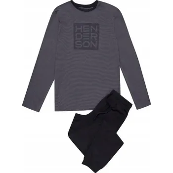 Pánské pyžamo Pánské pyžamo 100% BAVLNA s dlouhým rukávem HENDERSON JARVIS - XXL