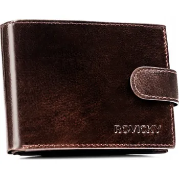 Peněženka Velká, kožená pánská peněženka na patentku Barva: Hnědá