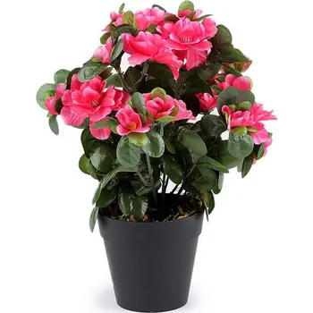 umělá květina Umělá azalka v květináči - 2 pink