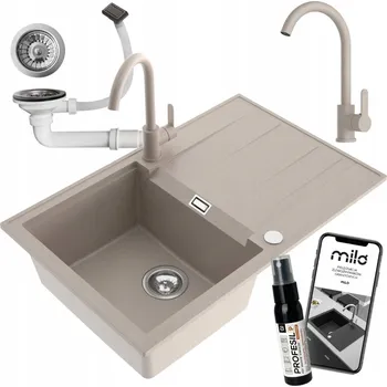 Granitový dřez Jednokomorový dřez Milo Avangard granit béžový