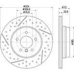 HELLA PAGID Brzdový kotouč PRO - 324 mm HPG 8DD 355 123-031