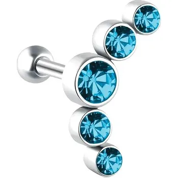 Šperk Troli Podélná ocelová single náušnice se svěle modrými zirkony VHLLE00669SLB + 2 měsíce na vrácení zboží