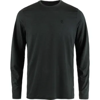 Pánské tričko triko pánské sportovní s dlouhým rukávem FJÄLLRÄVEN Abisko Day Hike LS M Black - XL