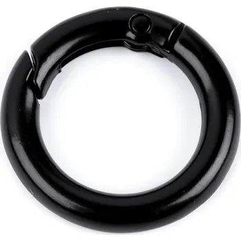 Karabina kulatá na kabelky / kroužek na klíče Ø18 mm, velké, 6 černý lak