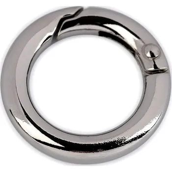 Karabina kulatá na kabelky / kroužek na klíče Ø18 mm, velké, 1 nikl