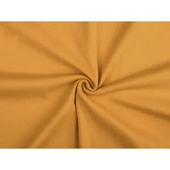 Úplet bavlněný elastický hladký / náplet, střední, 51 (487) hořčicová tmavá