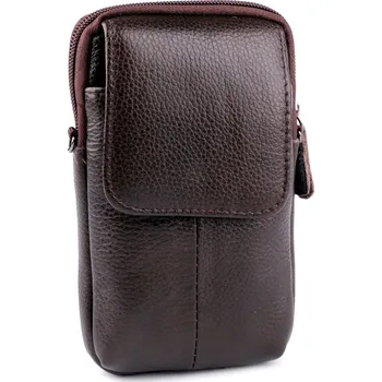 Peněženka Pánské pouzdro / peněženka na opasek na mobil / doklady 10,5x17 cm, střední, 1 hnědá