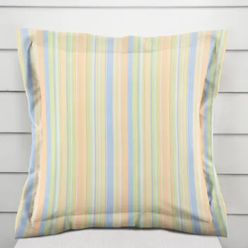 Povlak na polštářek Bavlněný povlak na polštář s lemem Sandra SA-734 Pastelově barevné proužky 30 x 50 cm