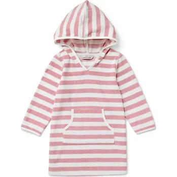 698358 - Tchibo - Dětské pončo z froté - dámské|pánské - vel. 158/164 - barva: bílá/s proužky