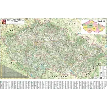 Nástěnná silniční mapa Česká republika 350