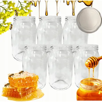 Sklenice Sklenice 1l 900ml 0,9l medové nakládané okurky saláty 6 Ks 82mm PZH zavařeniny